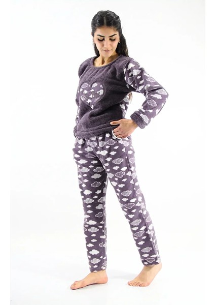 Sıfır Yaka Polar Pijama Takımı