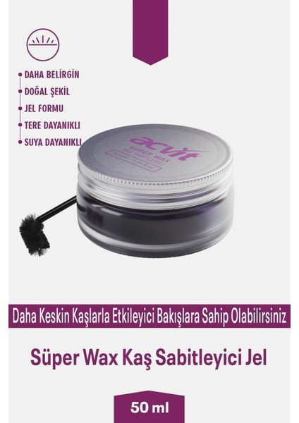 Kaş Sabitleyici Jel 50 ml Suya ve Tere Dayanıklı Vitaminli Doğal Görünüm Uzun Süre Kalıcı