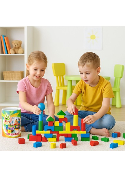 60 Parça Ahşap Yapı Blokları | Eğitici & Eğlenceli Oyun Seti modelleri