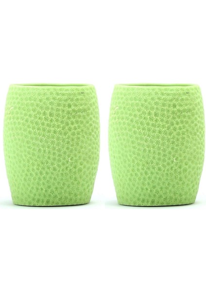 2 Adet Diş Fırçalık,macunluk Yeşil Petek Desenli Poliresin 8X8X10CM 400ML Banyo Seti modelleri