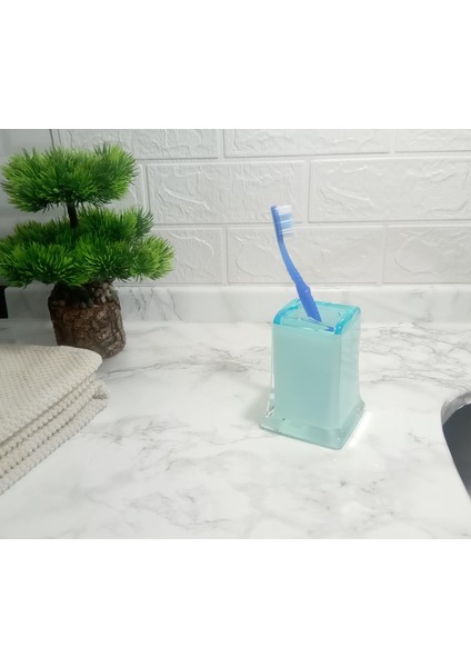 2 Adet Diş Fırçalık Buz Mavisi Akrilik 6X6X11CM Banyo Seti indirimleri