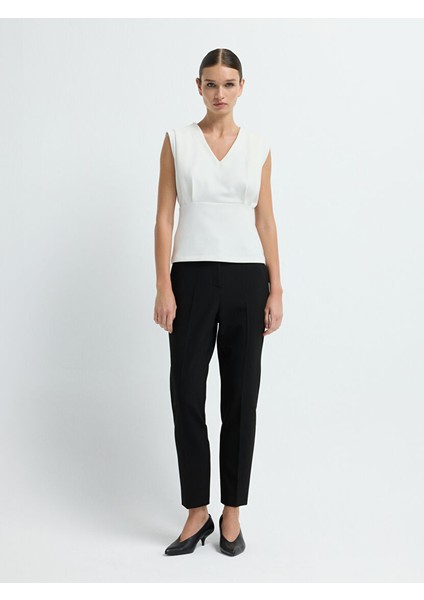 Kolsuz Büzgülü Bluz Kemik 11545831000 modelleri