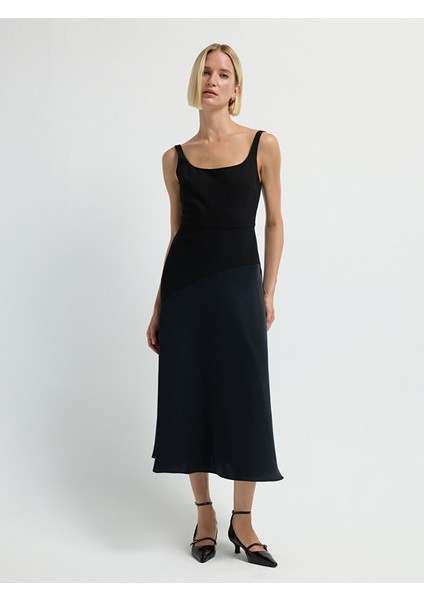 Kolsuz Uzun Elbise Siyah 12444742001