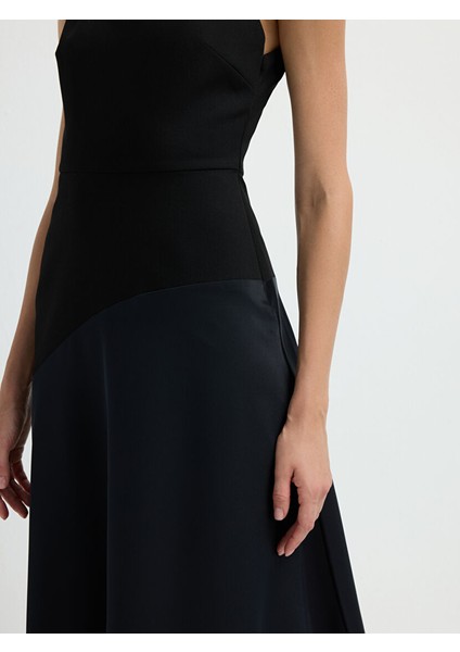 Kolsuz Uzun Elbise Siyah 12444742001 fiyatları