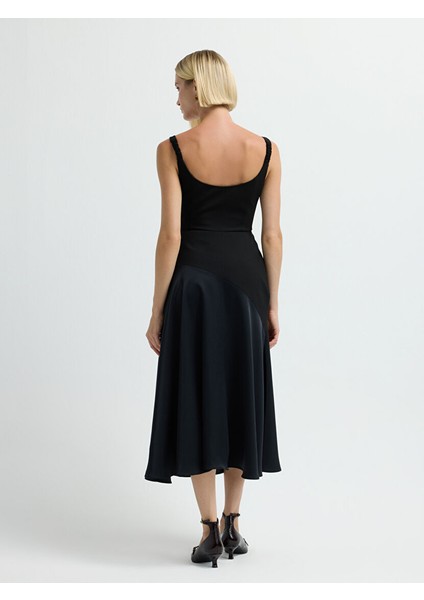 Kolsuz Uzun Elbise Siyah 12444742001 indirimleri