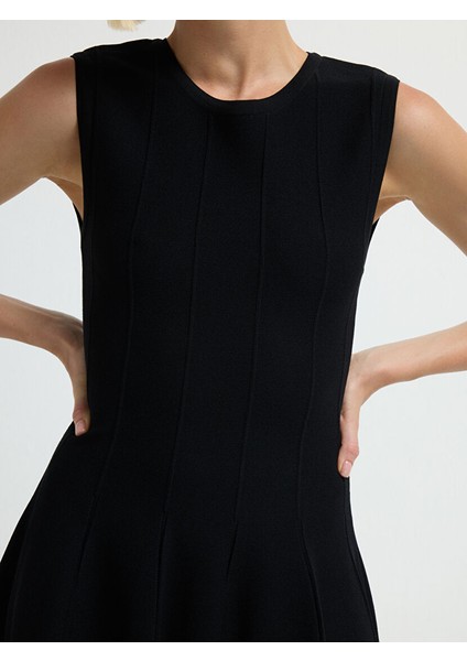 Kolsuz Triko Elbise Siyah 12445593000 fiyatları