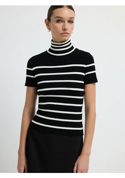 Balıkçı Yaka Triko Kazak C.siyah 13945625000