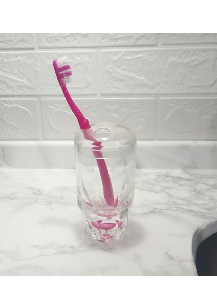 2 Adet Diş Fırçalık Kristal Damlalı Akrilik 7X7X14CM Banyo Seti fiyatları