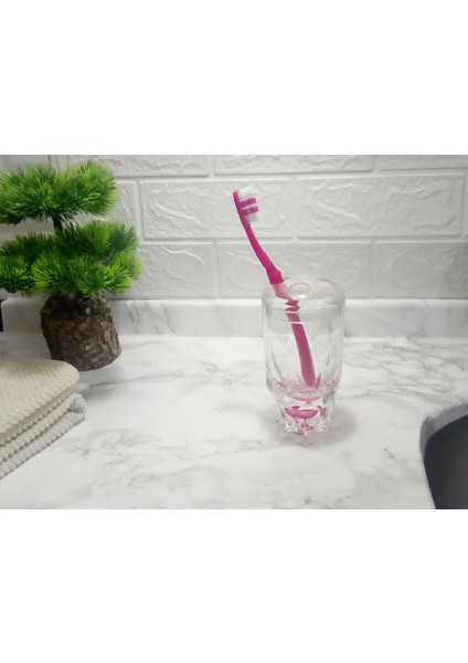 2 Adet Diş Fırçalık Kristal Damlalı Akrilik 7X7X14CM Banyo Seti indirimleri