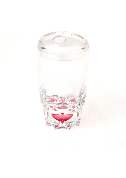 2 Adet Diş Fırçalık Kristal Damlalı Akrilik 7X7X14CM Banyo Seti
