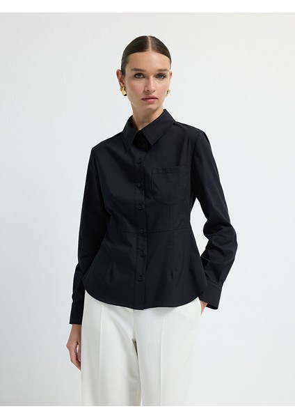 Dikiş Detaylı Gömlek Siyah 13045807000