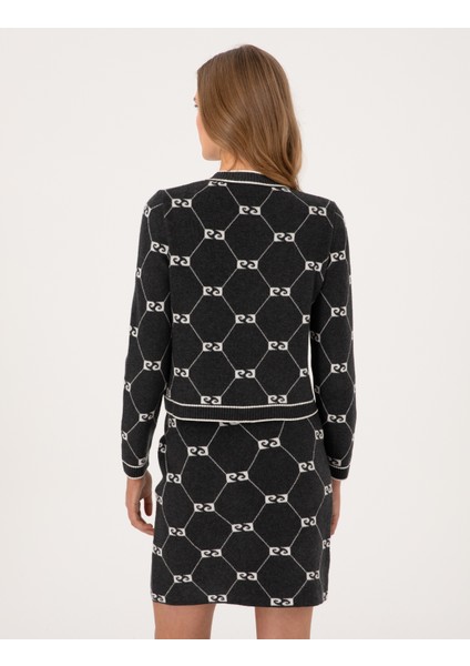 Kadın Antrasit Slim Fit Triko Hırka 50311002-VR006 indirimleri