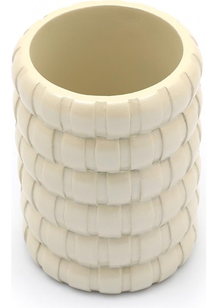 2 Adet Diş Fırçalık Örgü Model Banyo Aksesuarı 8X8X11CM Banyo Seti