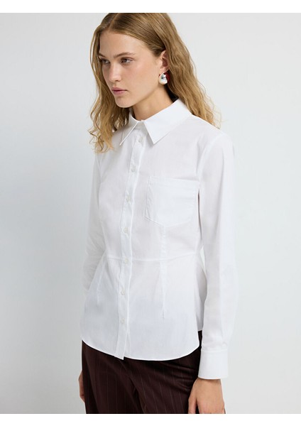 Dikiş Detaylı Gömlek Beyaz 13045807000 modelleri