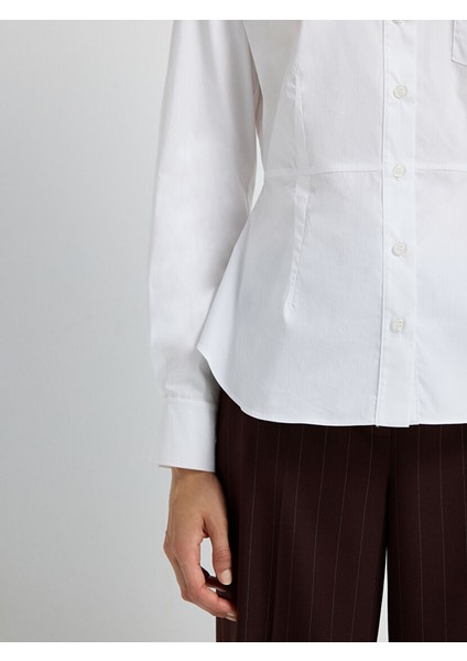 Dikiş Detaylı Gömlek Beyaz 13045807000 fırsatları