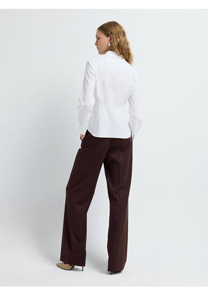 Dikiş Detaylı Gömlek Beyaz 13045807000