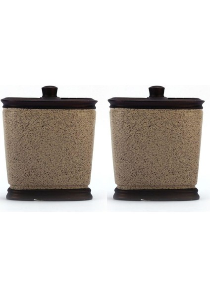 2 Adet Diş Fırçalık Bronz Kumlu Poliresin 10X12X5CM Banyo Seti modelleri