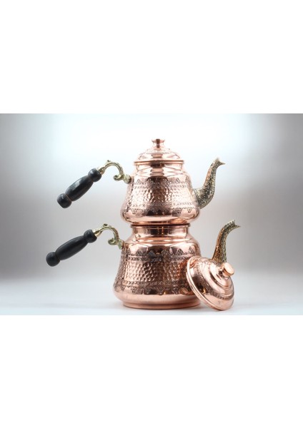 Osmanlı El Işlemesi Bakır Çaydanlık