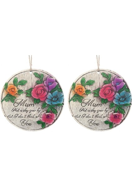 2 Adet Asılabilir Balkon ve Bahçe Süsü Gelincikli,anne Temalı Yuvarlak 15X15X1,1CM Duvar Süsü,taşı Balkon,bahçe ve Oda Dekor Hoşgeldiniz Tablo,tabela