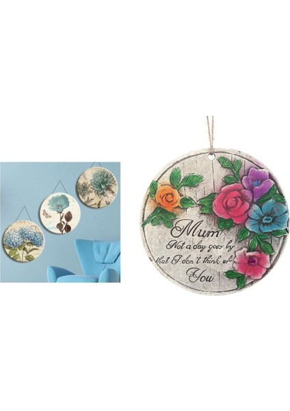 2 Adet Asılabilir Balkon ve Bahçe Süsü Gelincikli,anne Temalı Yuvarlak 15X15X1,1CM Duvar Süsü,taşı Balkon,bahçe ve Oda Dekor Hoşgeldiniz Tablo,tabela fiyatları