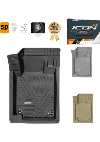 Icon 5d Havuzlu Paspas 5 Parça Siyah indirimleri