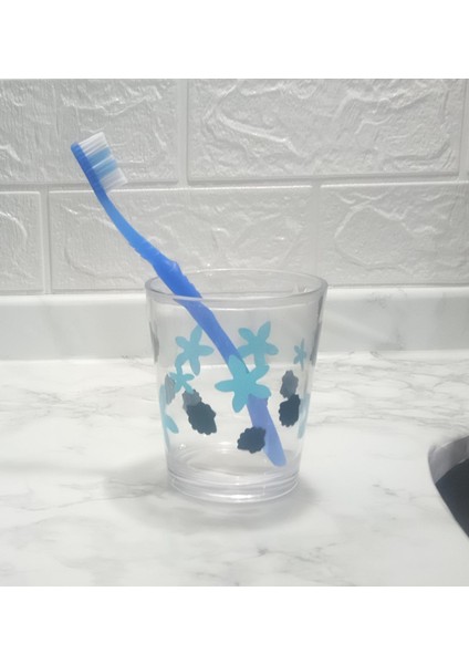 2 Adet Diş Fırçalık ve Macun Kabı Benekli Akrilik 8X8X9CM Banyo Seti fiyatları