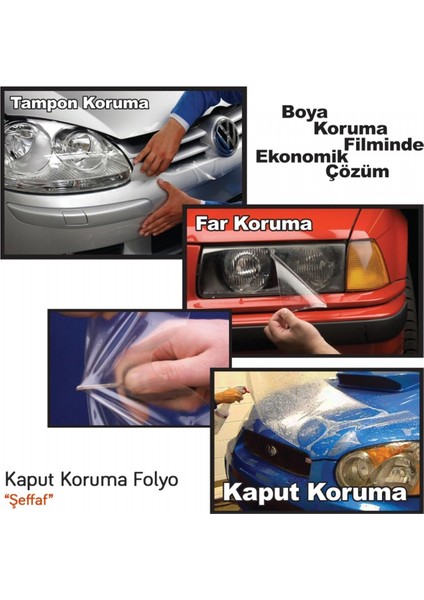 Kaput Koruma Folyo Premium 152 cm x 15 mt Şeffaf Tpu (3 KATMAN-200 Micron/7,5mil) modelleri