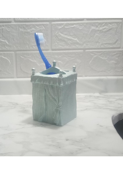 2 Adet Diş Fırçalık Deniz Feneri Model Poliresin 7X7X12CM Banyo Seti fiyatları