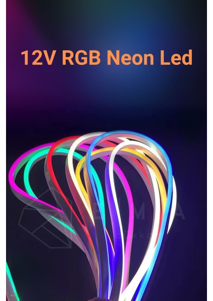 12V RGB Neon Led 5 Metre RGB Neon Şerit Led 16 Renkli Kumandalı Animasyonlu RGB Neon Led Şerit fırsatları