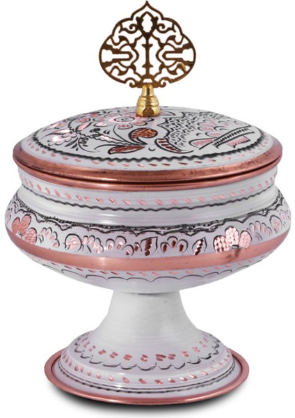 Şekerlik Beyaz Işlemeli Kulplu Model