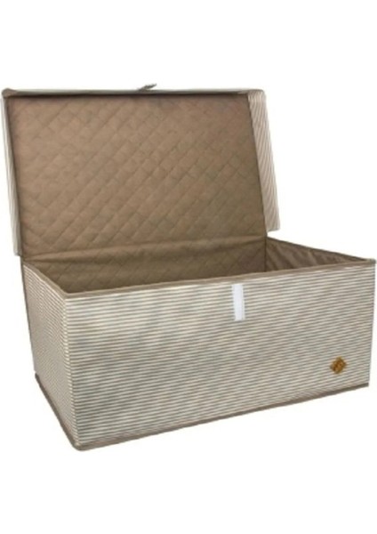 Alas Çok Amaçlı Baza Kutusu Bej Çizgili Tekli 70X40X30 cm modelleri