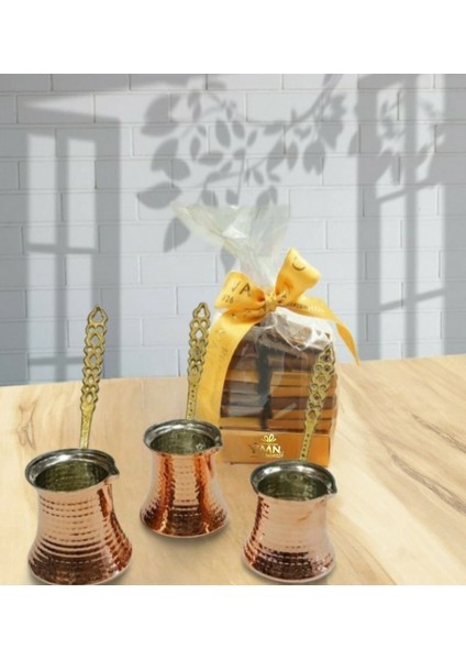 Bakır Cezve Seti - 3 Lü Set