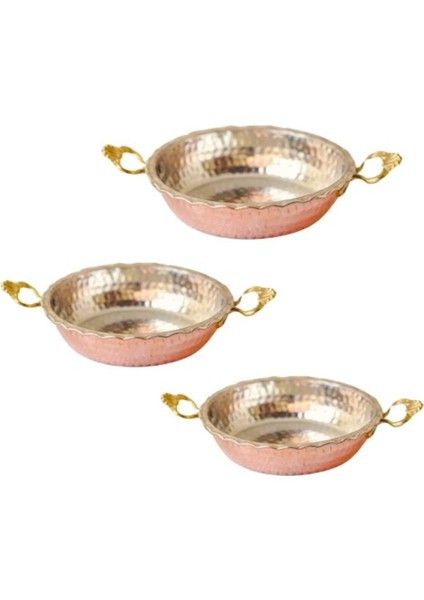 Bakır Tava Tırtıklı 3'lü Set