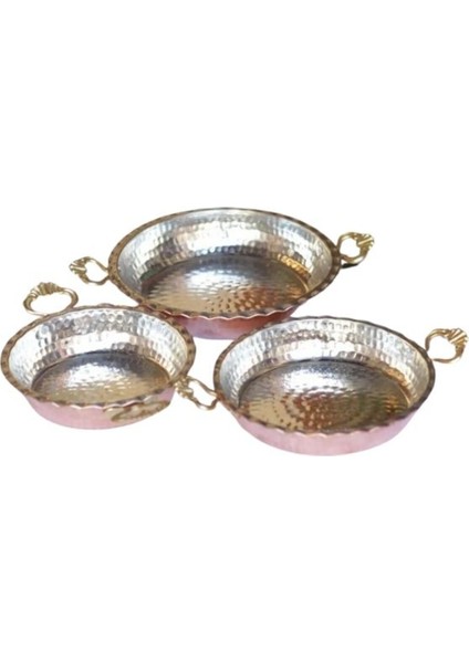 Bakır Tava Tırtıklı 3'lü Set fiyatları
