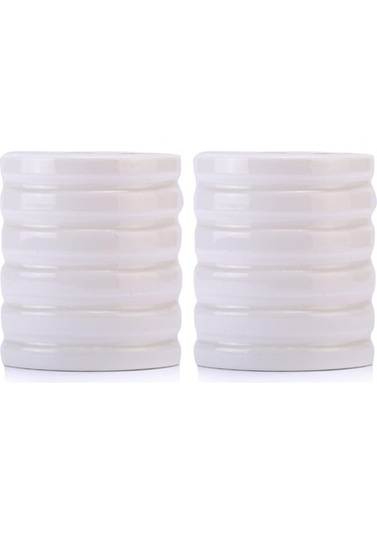 2 Adet Seramik Diş Fırçalık Oval Çizgili Model 9X6X11CM Banyo Seti modelleri