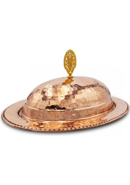 Sunumluk Kayık Model 35 cm Bakır Kırmızı