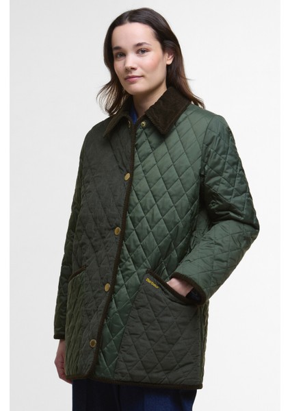 Meryl Kapitone Ceket OL74 Olive/ancient Tartan