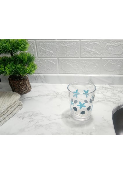 2 Adet Diş Fırçalık ve Macun Kabı Benekli Akrilik 8X8X9CM Banyo Seti fırsatları