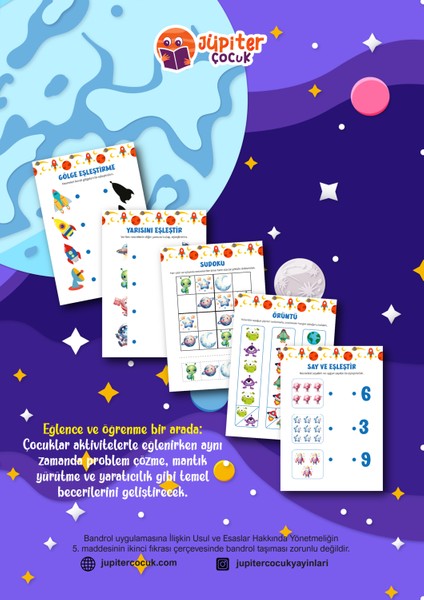 Uzay Keşfi Aktivite Kitabı | Çocuklar Için 4-7 Yaş | 32 Sayfa | Eğitici ve Eğlenceli Etkinlikler fiyatları