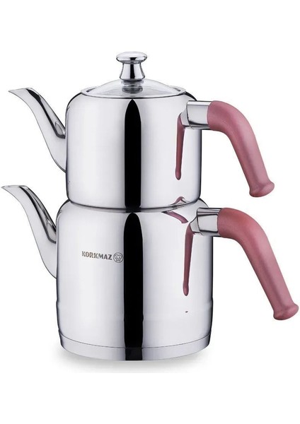 Riva Rosa Gold Çaydanlık Seti - 18/10 Cr-Ni Paslanmaz Çelik, Isıya Dayanıklı Cam Kapağı ile, 1.9 lt fiyatları