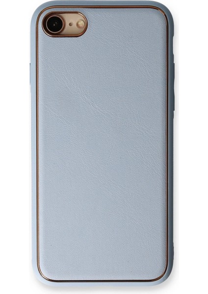 Newface iPhone 7 Kılıf Coco Deri Silikon Kapak - Açık Mavi