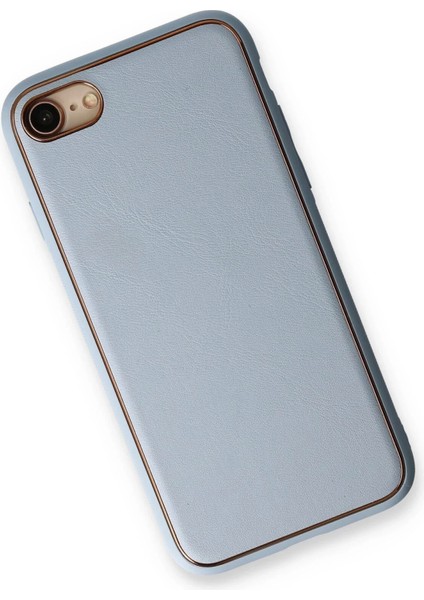 Newface iPhone 7 Kılıf Coco Deri Silikon Kapak - Açık Mavi modelleri