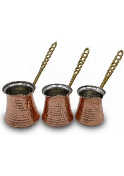 Cezve Bakır 3'lü Set