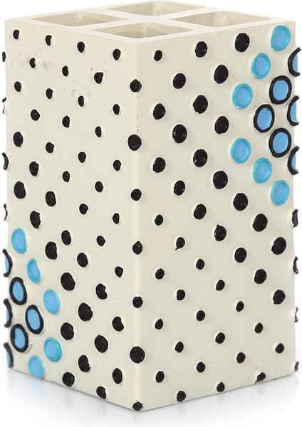 2 Adet Diş Fırçalık Puanlı Poliresin 6X6X10CM Banyo Seti