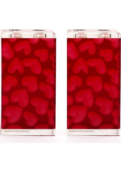 2 Adet Diş Fırçalık Kalpli Akrilik 6X6X12CM Banyo Seti modelleri