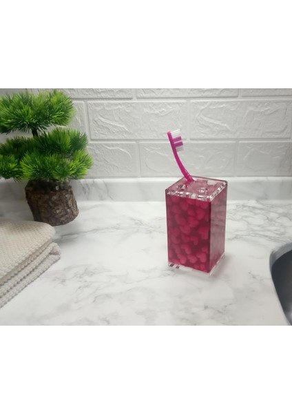 2 Adet Diş Fırçalık Kalpli Akrilik 6X6X12CM Banyo Seti indirimleri