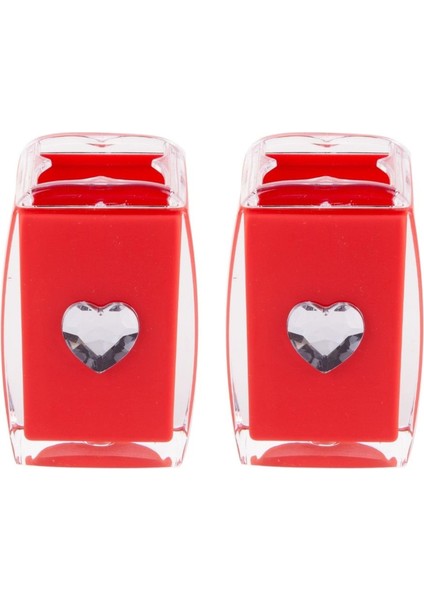 2 Adet Diş Fırçalık Kristal Taşlı Kırmızı Kalpli Akrilik 6X6X11CM Banyo Seti modelleri