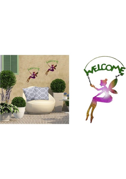2 Adet Balkon ve Bahçe Hoşgeldiniz Tabelası,melek Figürlü 30X18X0,5CM fiyatları