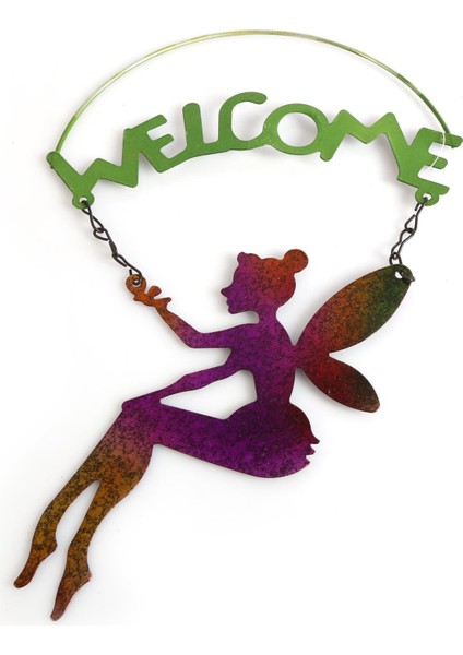 2 Adet Balkon ve Bahçe Hoşgeldiniz Tabelası,melek Figürlü 30X18X0,5CM indirimleri