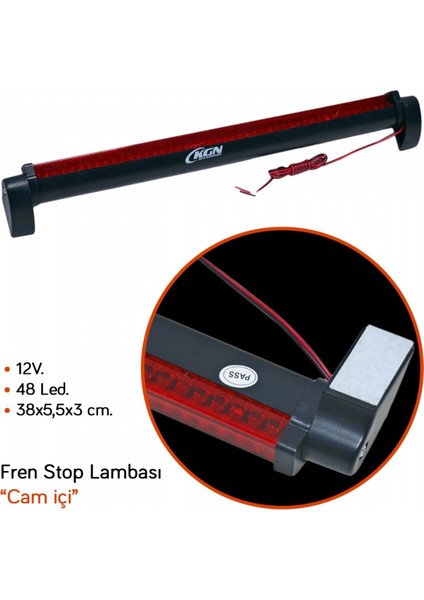 Fren Stop Lambası Cam Içi 12V 48 LED 0801001 fiyatları